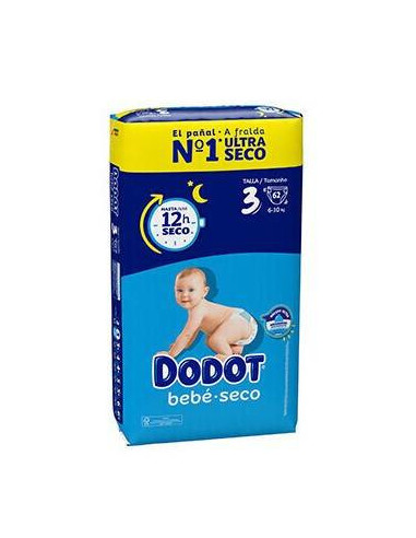 DODOT Bébé Seco Couches Taille 3 6-10 kg 62 Couches