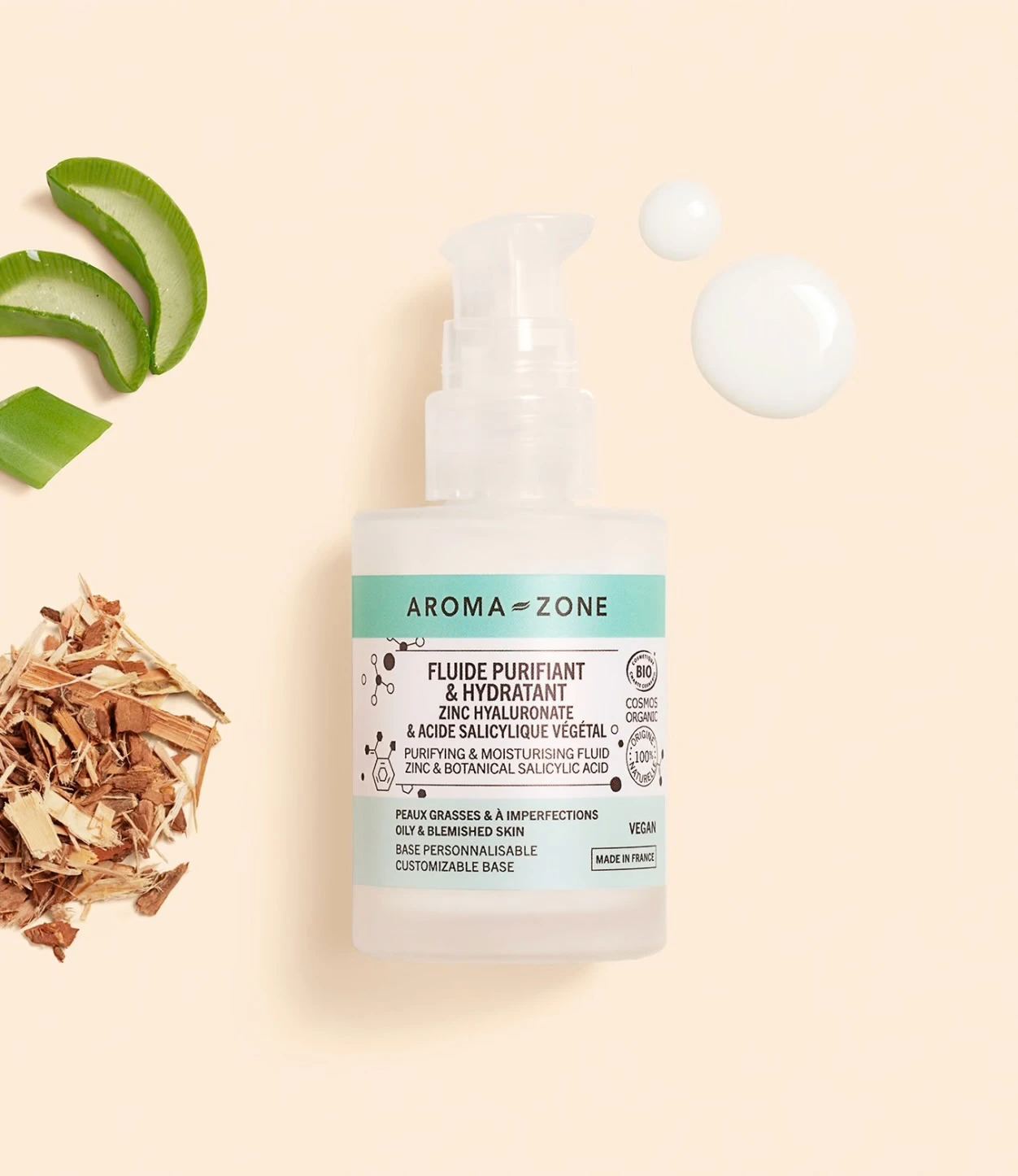 Aroma-Zone Creme Fluide Zinc Hyaluronate & Acide Salicylique 50ml — Anti-Imperfections
