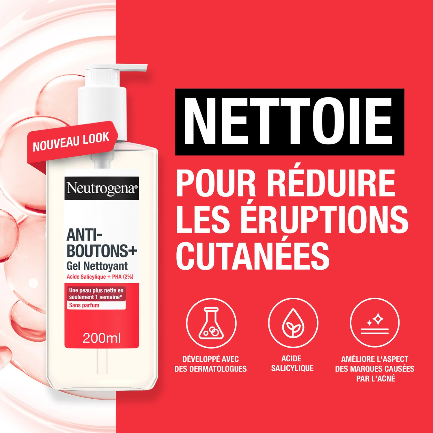 Neutrogena Anti Boutons Gel Nettoyant 200ml — Nettoyant Purifiant Peau Grasse