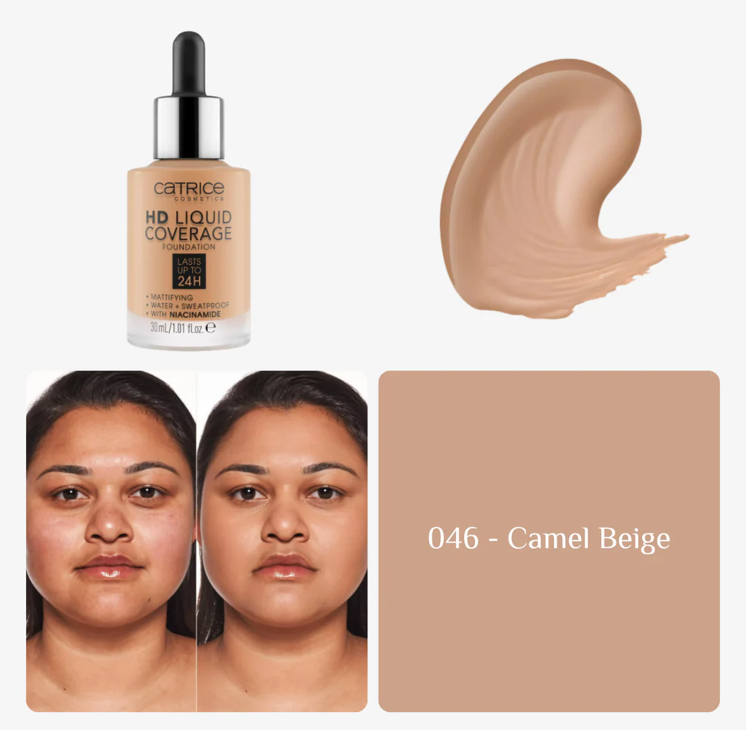 Catrice Liquid Coverage HD Fond Teint 046 — Couvrance Totale Longue Tenue