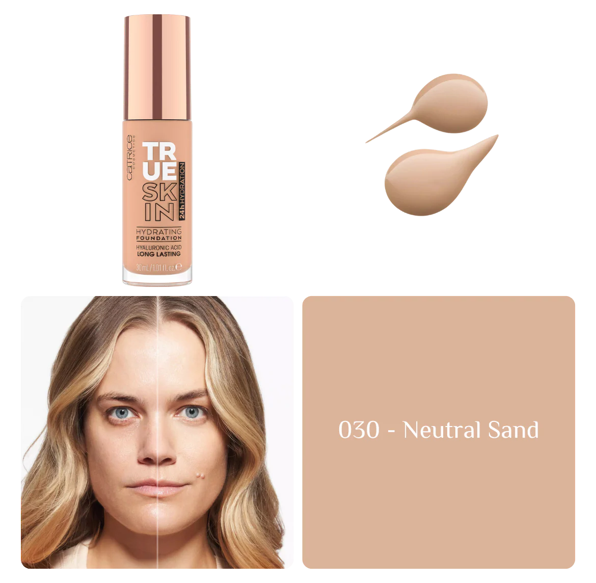 Catrice True Skin Fond de Teint Hydratant 030 — Couvrance Naturelle Teint Frais