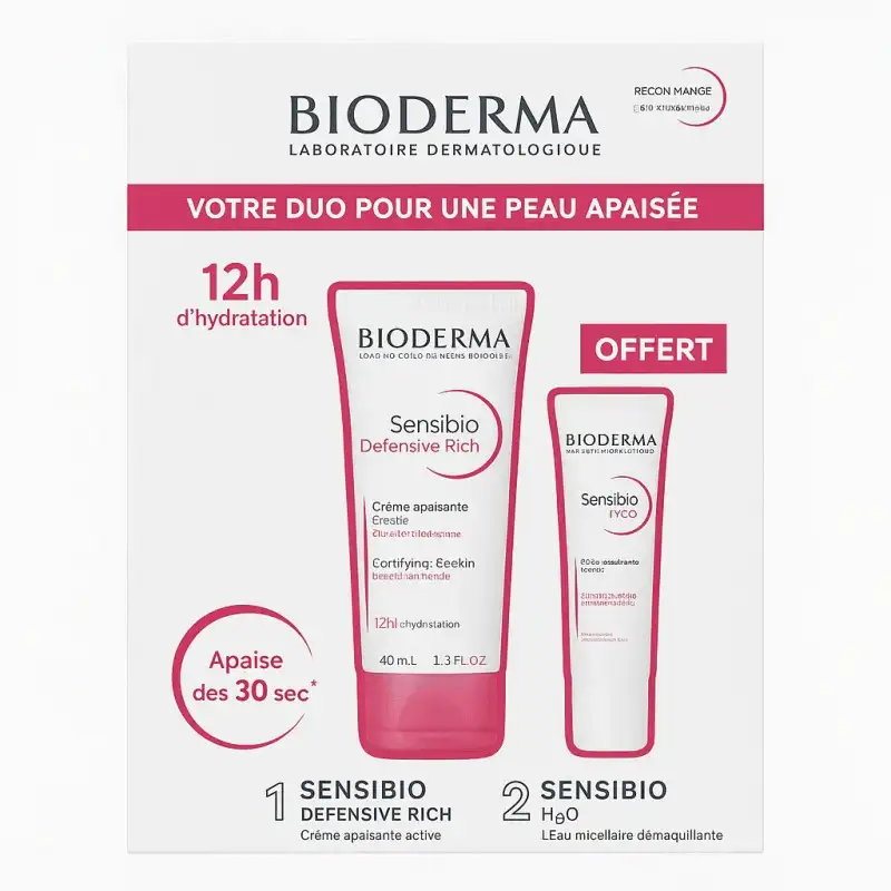 COFFRET BIODERMA SENSIBIO DEFENSIVE RICH + SENSIBIO EYE 15ML