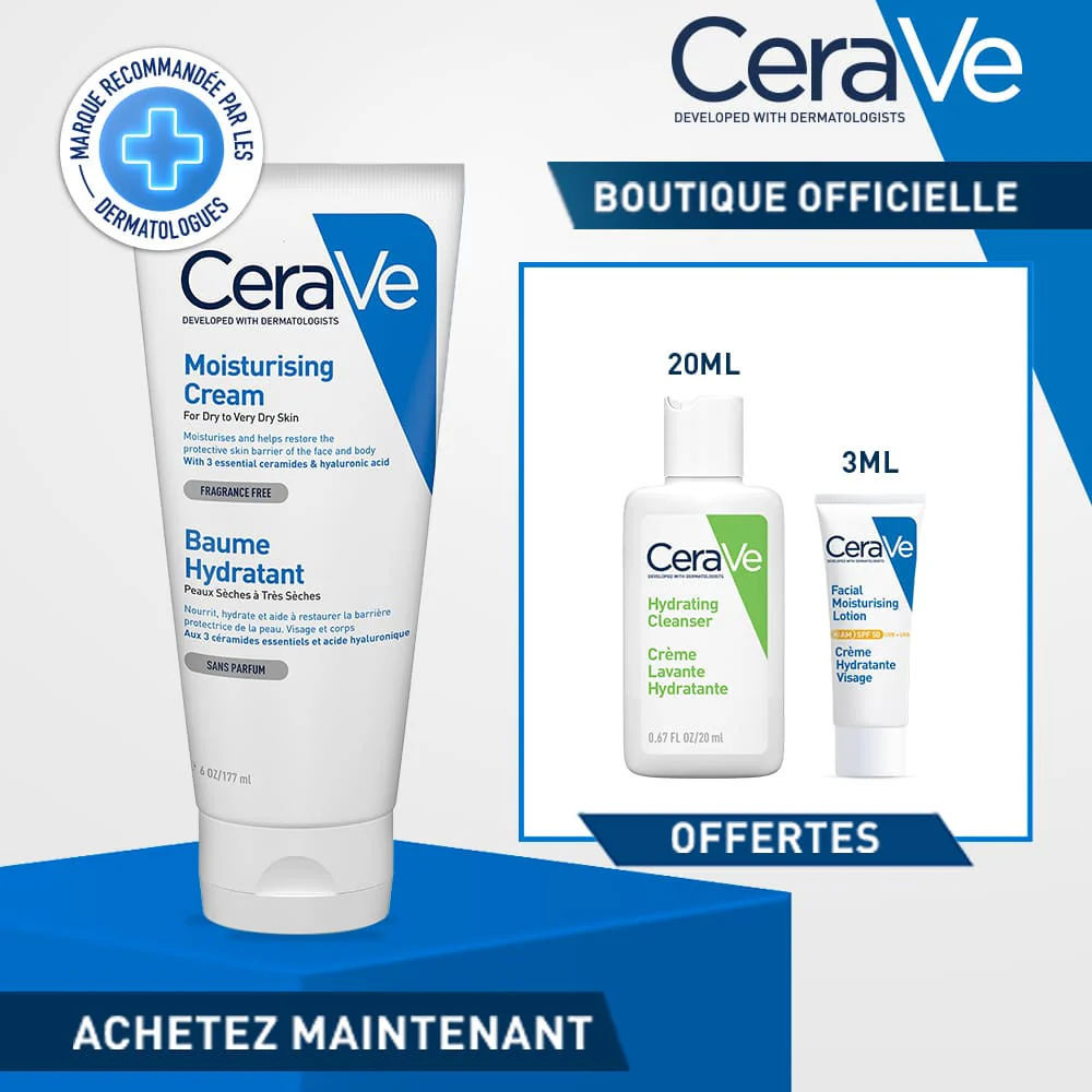 CeraVe Pack Baume Hydratant PS 177ml + Creme Lavante + Baume Hydratant