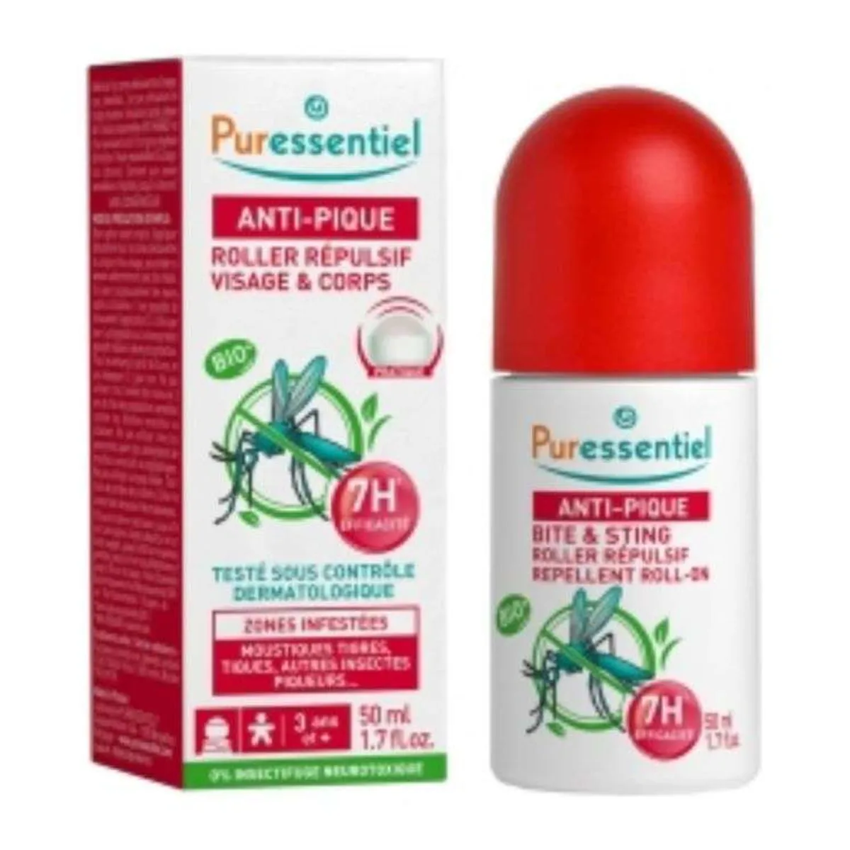 Puressentiel Anti-Pique Roller Repulsif Visage et Corps
