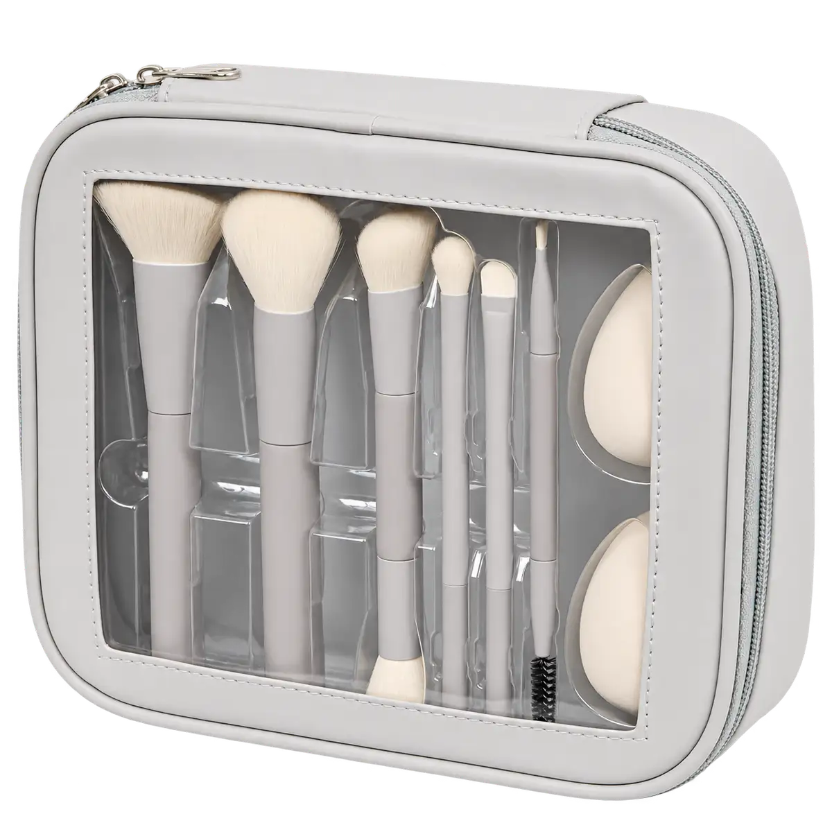Action Set de pinceaux et éponges de maquillage 8 pièces avec pochette